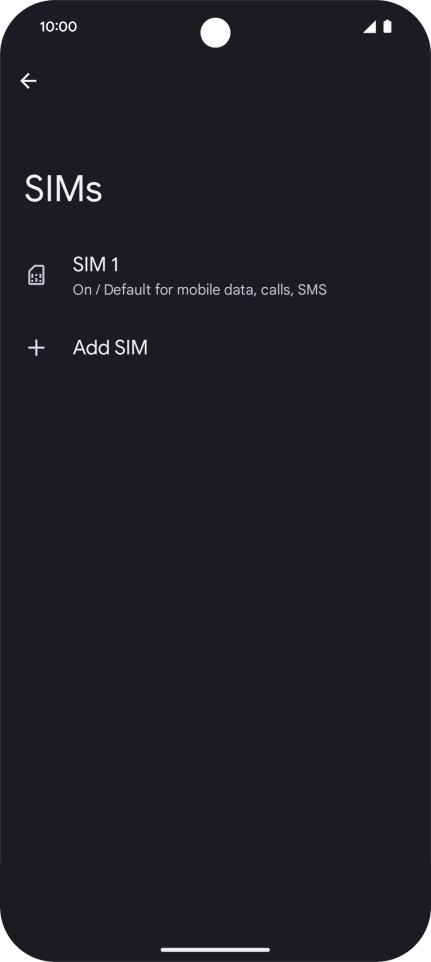 Press the name of the SIM.