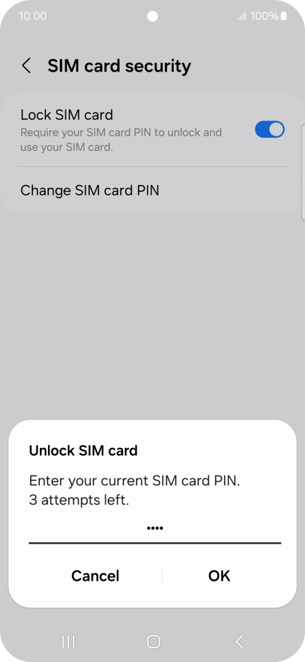 Key in your PIN and press OK. The default PIN is 1111.
