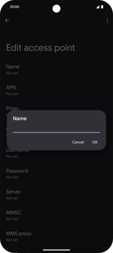 Key in EE Internet and press OK.