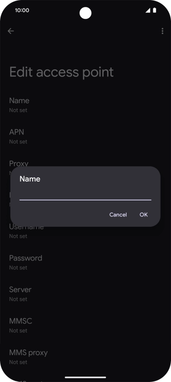 Key in EE Internet and press OK.