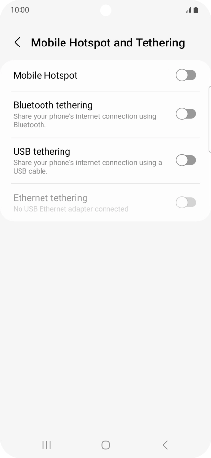 Press Mobile Hotspot.