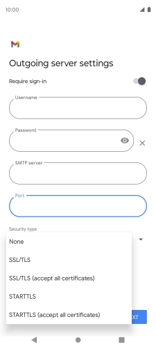 Press SSL/TLS.