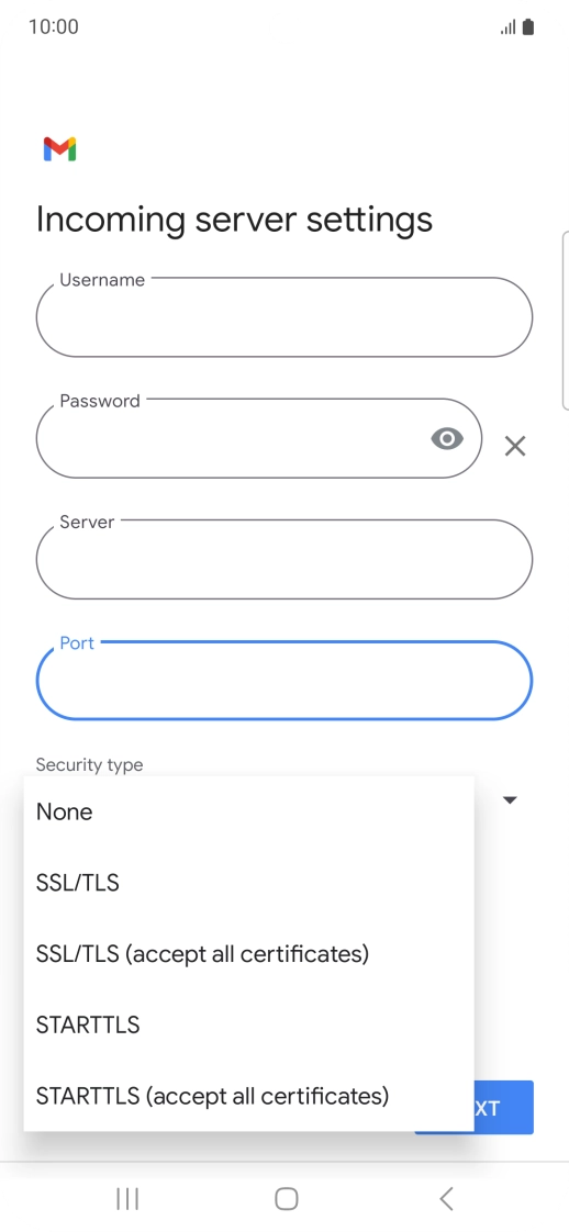 Press SSL/TLS.