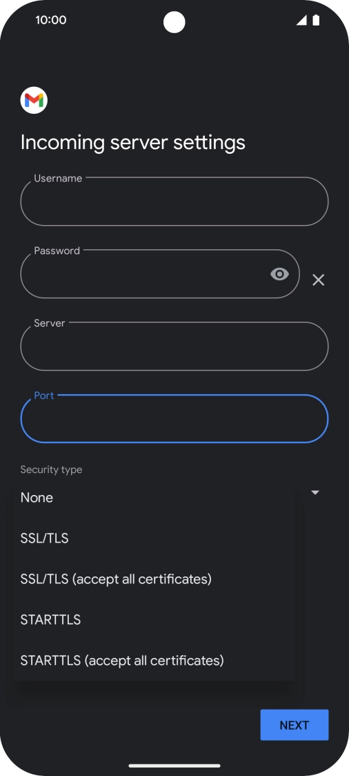 Press SSL/TLS.