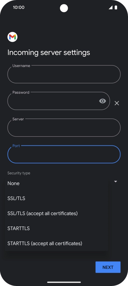 Press SSL/TLS.