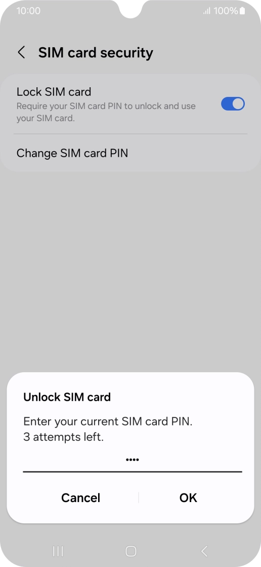 Key in your PIN and press OK. The default PIN is 1111.