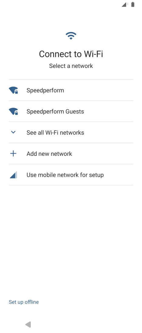 Press the required Wi-Fi network.