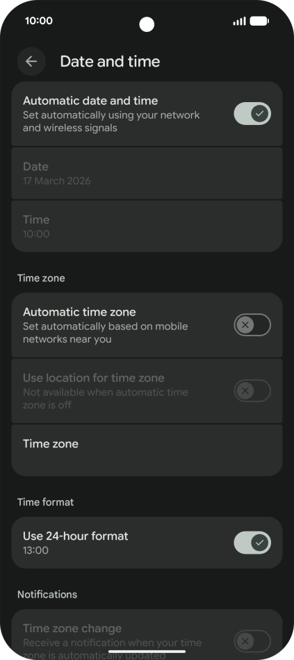 Press the indicator next to 
