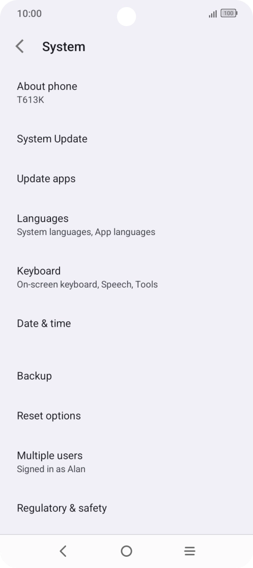 Press Reset options.