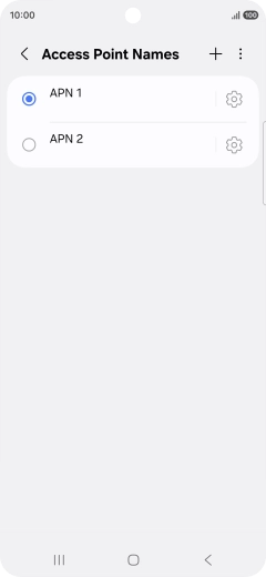 Press the field next to the data connection to activate it.