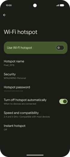 Press Hotspot name.