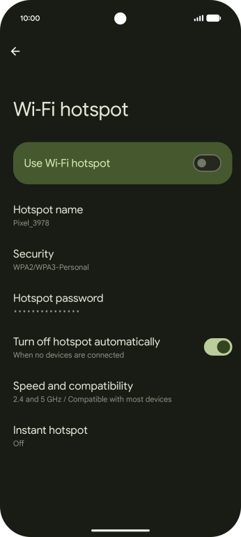 Press Hotspot name.