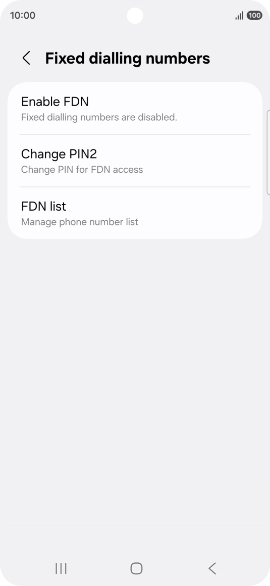Press Enable FDN.