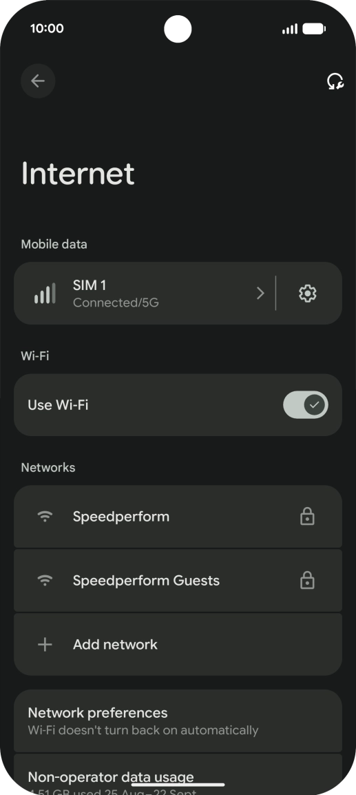 Press the required Wi-Fi network.
