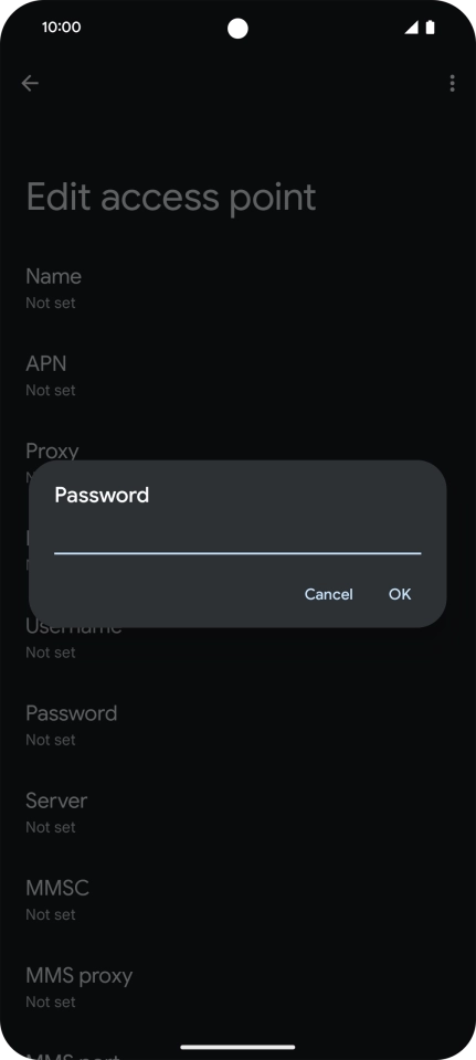 Key in secure and press OK.