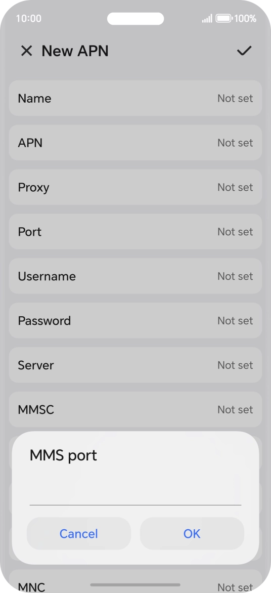 Key in 8080 and press OK.