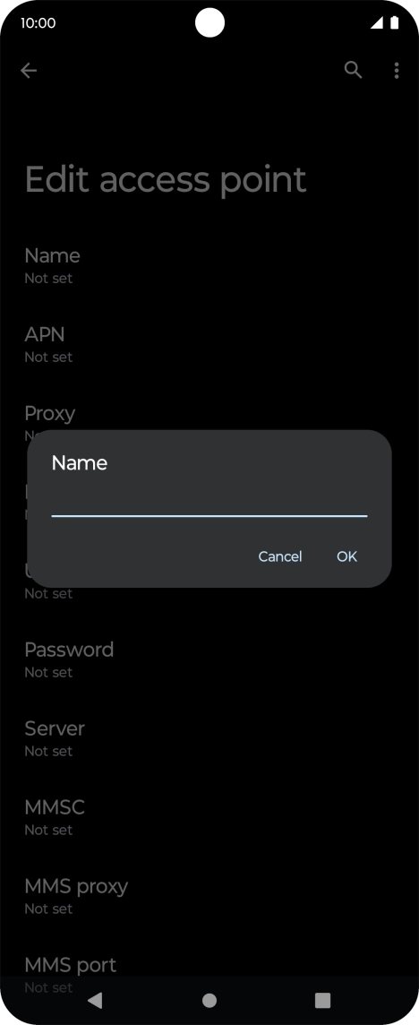 Key in EE Internet and press OK.
