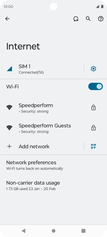 Press the required Wi-Fi network.