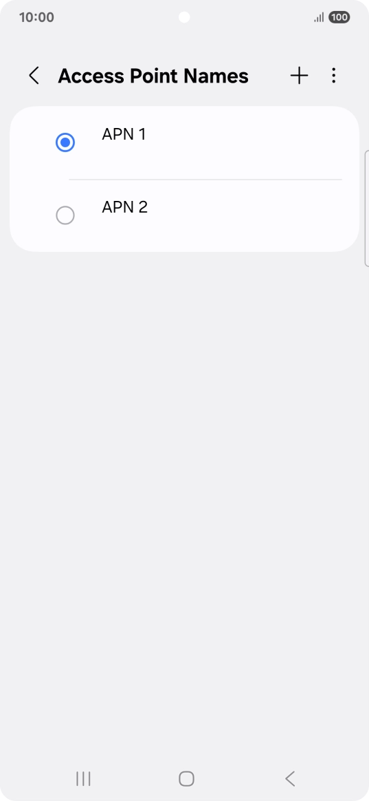 Press the field next to the data connection to activate it.
