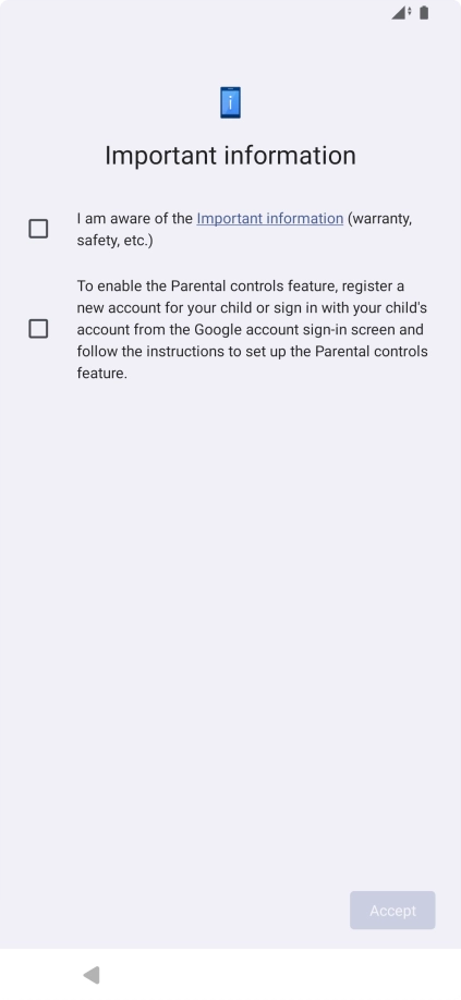 Press the fields to accept the terms and conditions.