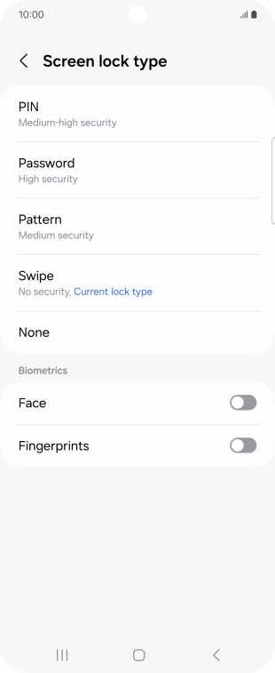 Press Fingerprints.