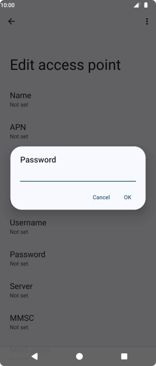 Key in secure and press OK.