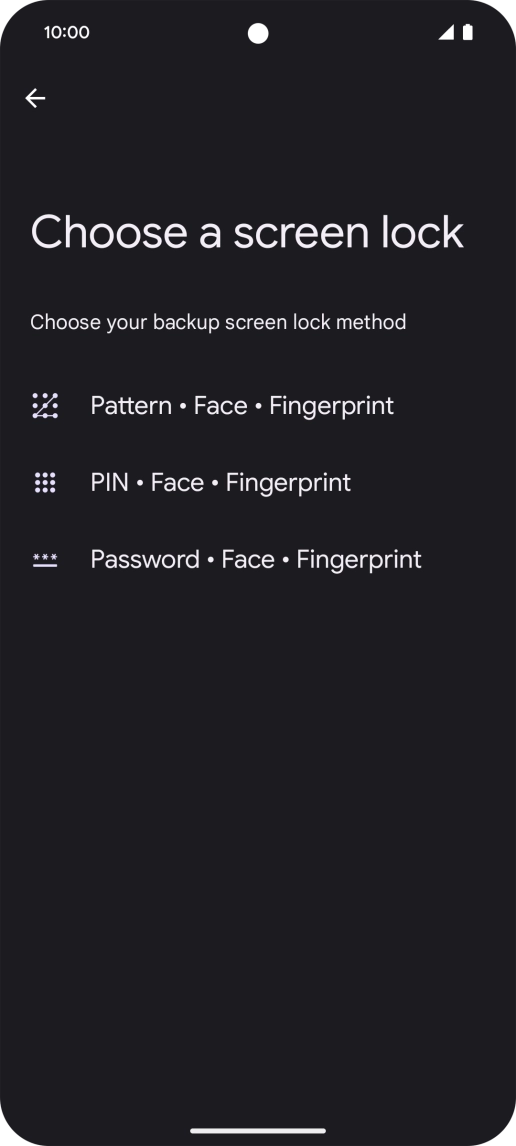 Press the required phone lock code and follow the instructions on the screen to create an additional phone lock code.