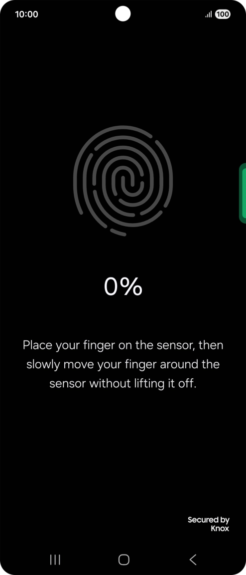 Follow the instructions on the screen to create the phone lock code using your fingerprint.