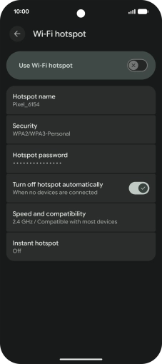 Press Hotspot name.