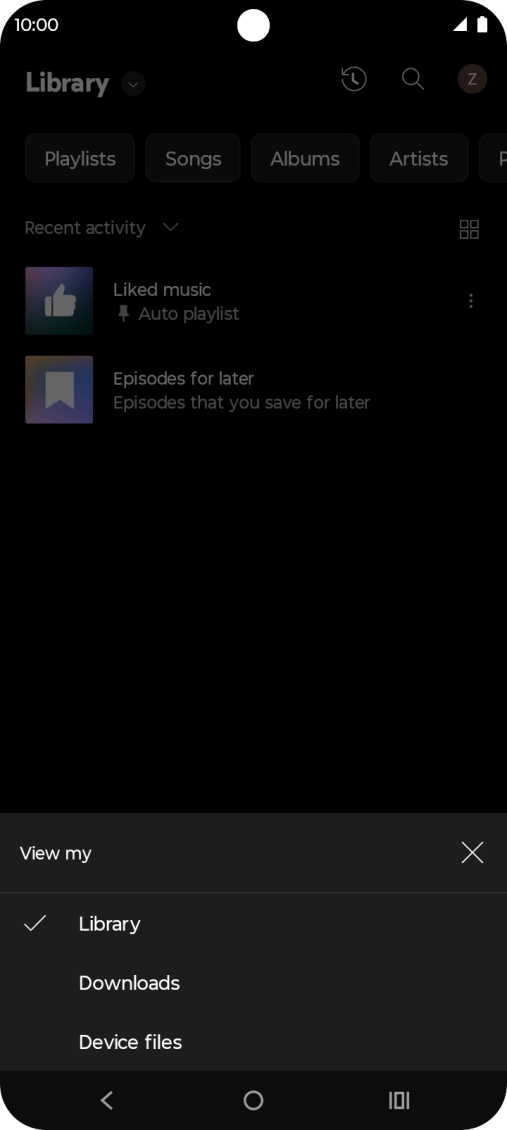 Press the required category and go to the required audio file.