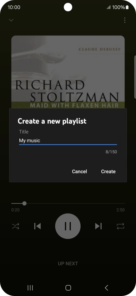 Key in a name for the playlist and press Create.