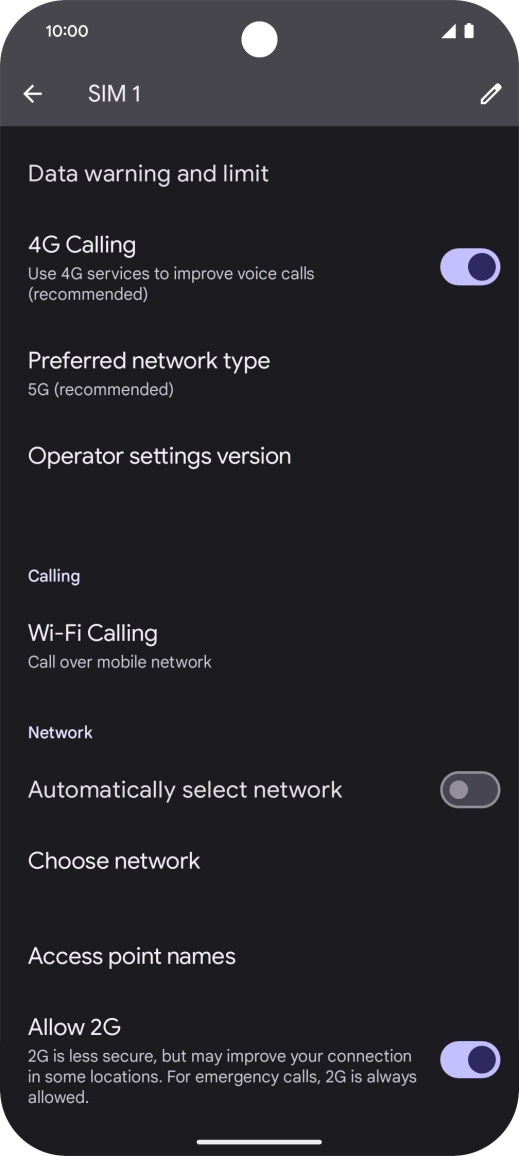 Press the indicator next to 