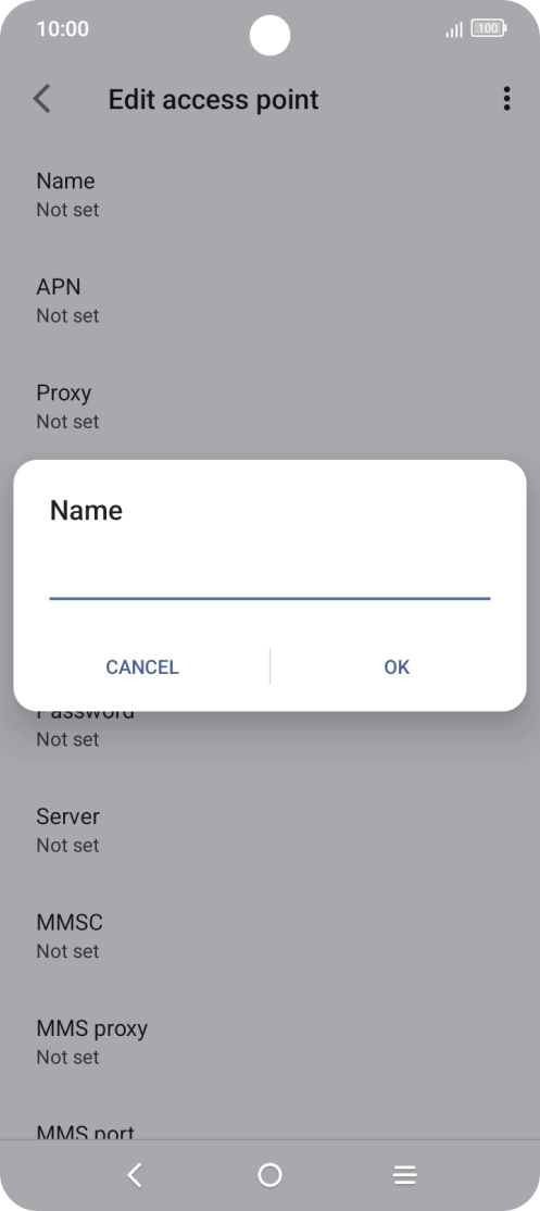 Key in EE Internet and press OK.