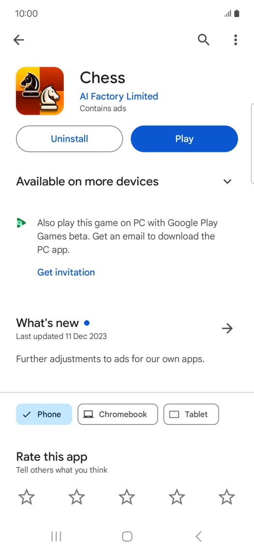 Press Uninstall.