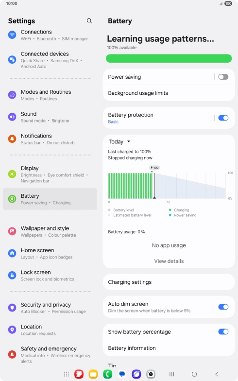 Press Power saving.