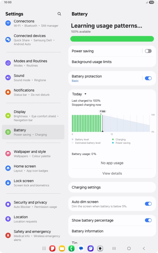 Press Power saving.