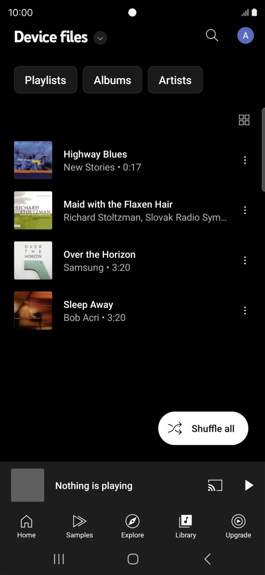 Press the required audio file.