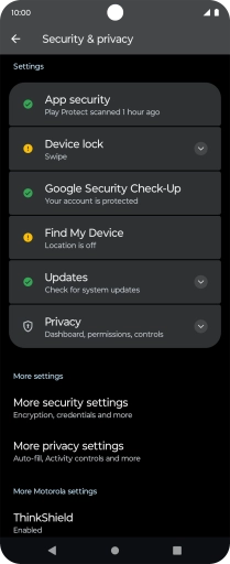 Press Device lock.