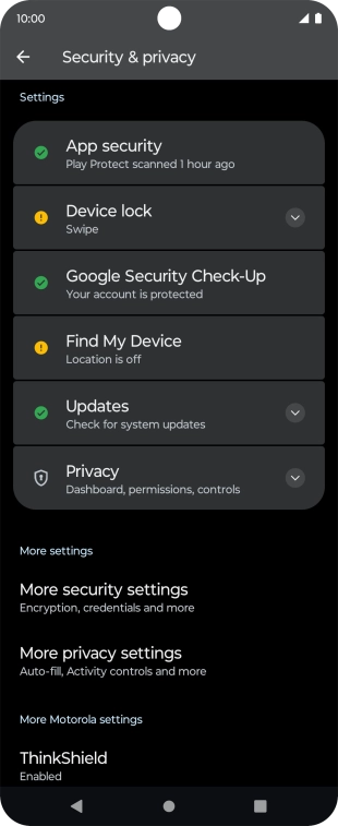 Press Device lock.