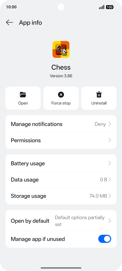 Press Storage usage.