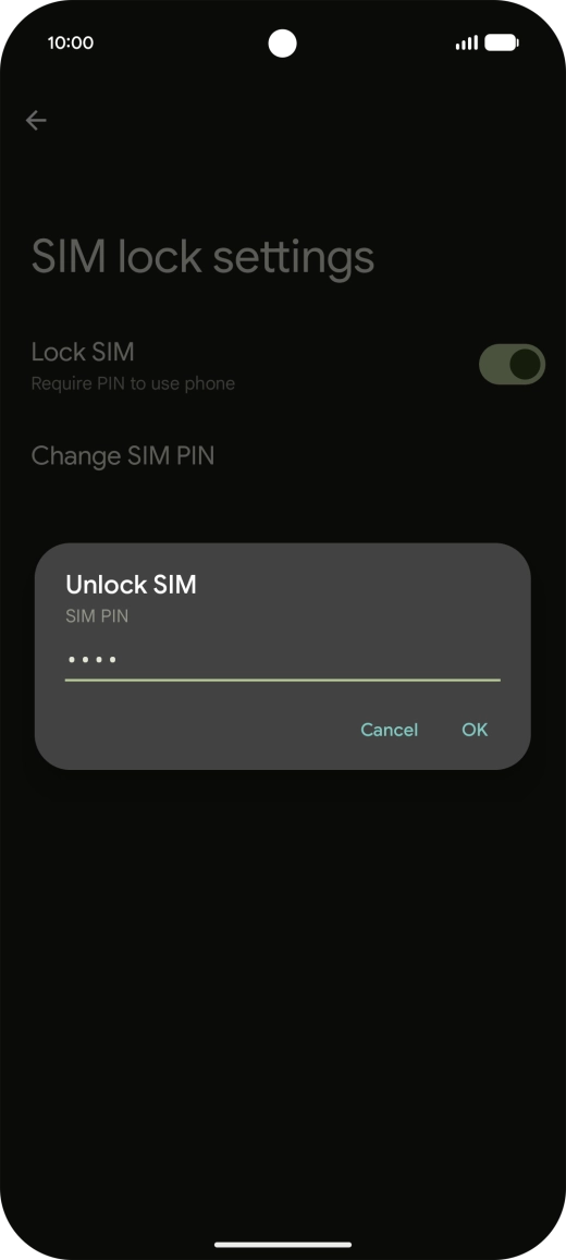 Key in your PIN and press OK. The default PIN is 1111.