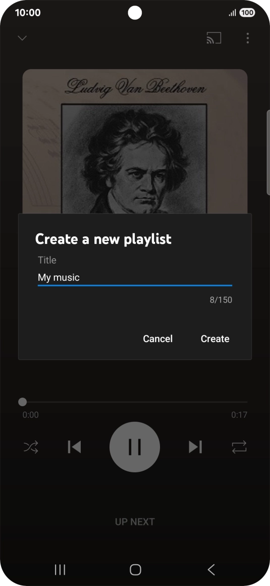 Key in a name for the playlist and press Create.