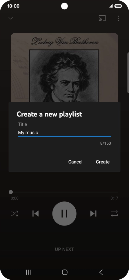 Key in a name for the playlist and press Create.