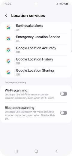Press Google Location Accuracy.