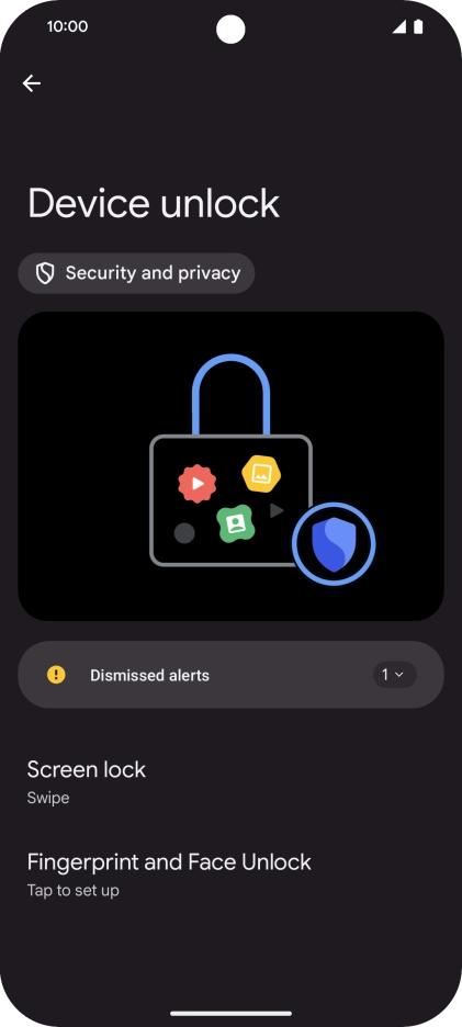 Press Fingerprint and Face Unlock.