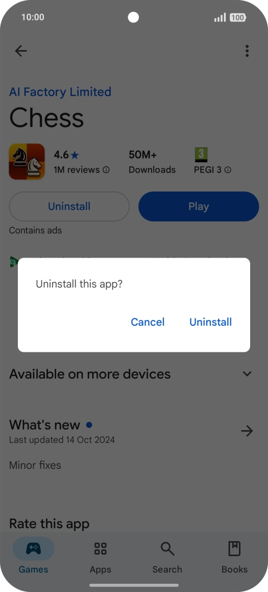 Press Uninstall.