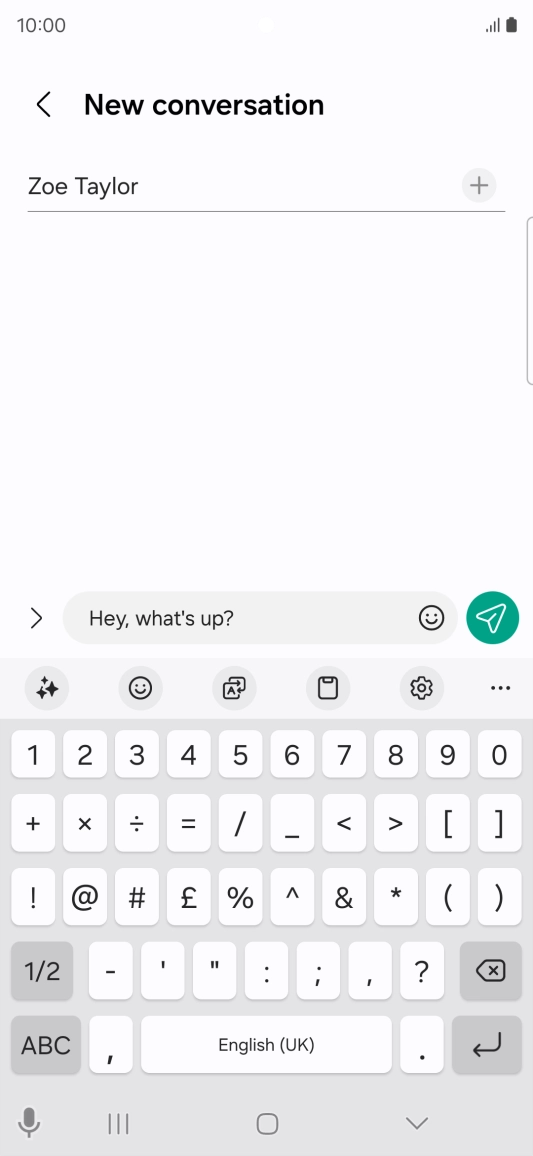 Create a new message and write the required text.