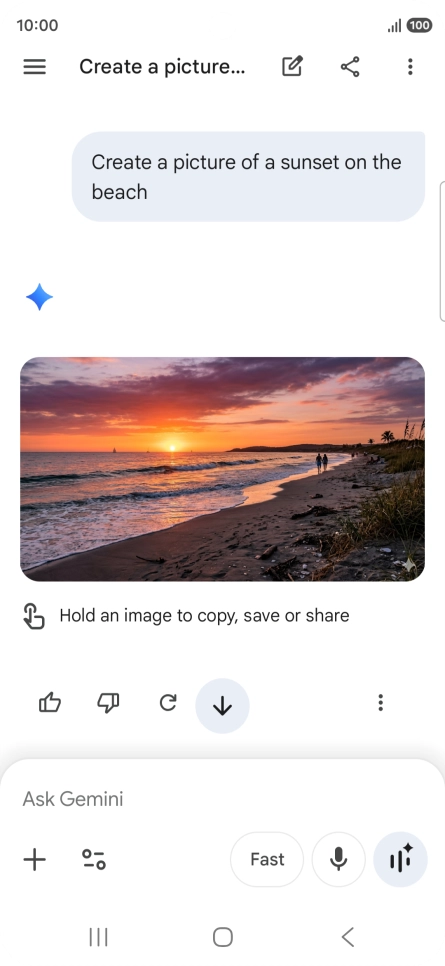 You can also ask Gemini to generate a picture based on your description.