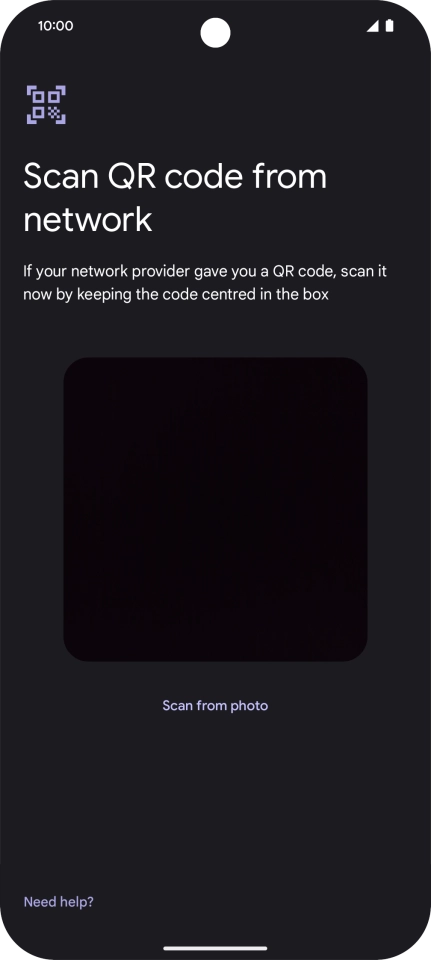 Place the QR code you've received inside the phone camera frame to scan the code.