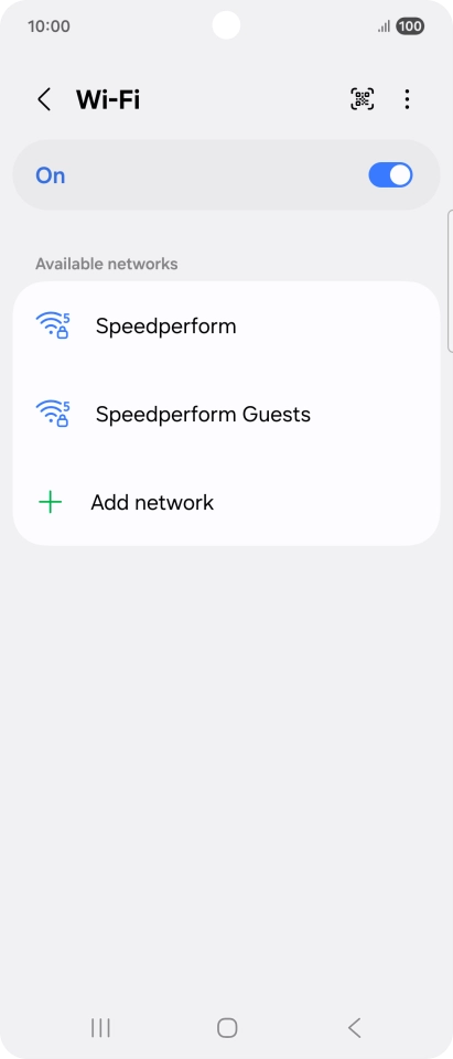Press the required Wi-Fi network.